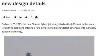 外媒：歼-36是中国重新定义空战的怪物！可以在任何场景使用？